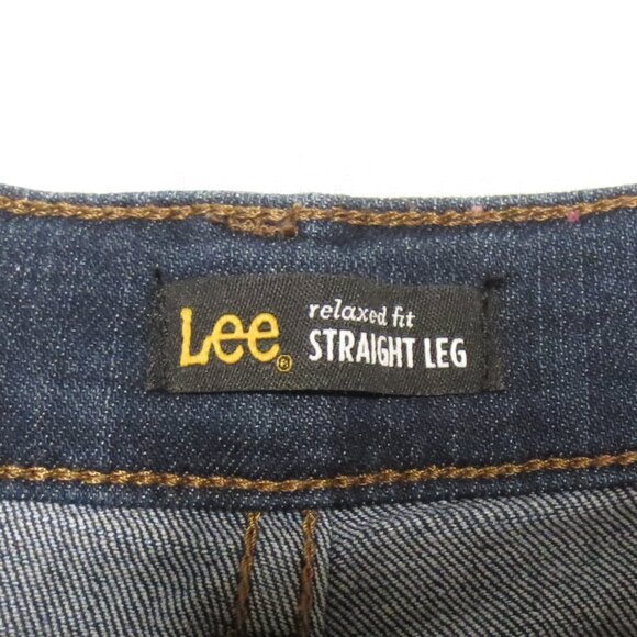 LEE womens JEANS blue STRAIGHT LEG relaxed fit MID-RISE denim SIZE 14 SHORT - Picture 5 of 10
